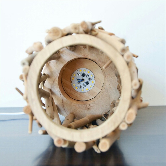 Handmade wooden Nordic style night lamp sitting - Picture 3 of 4